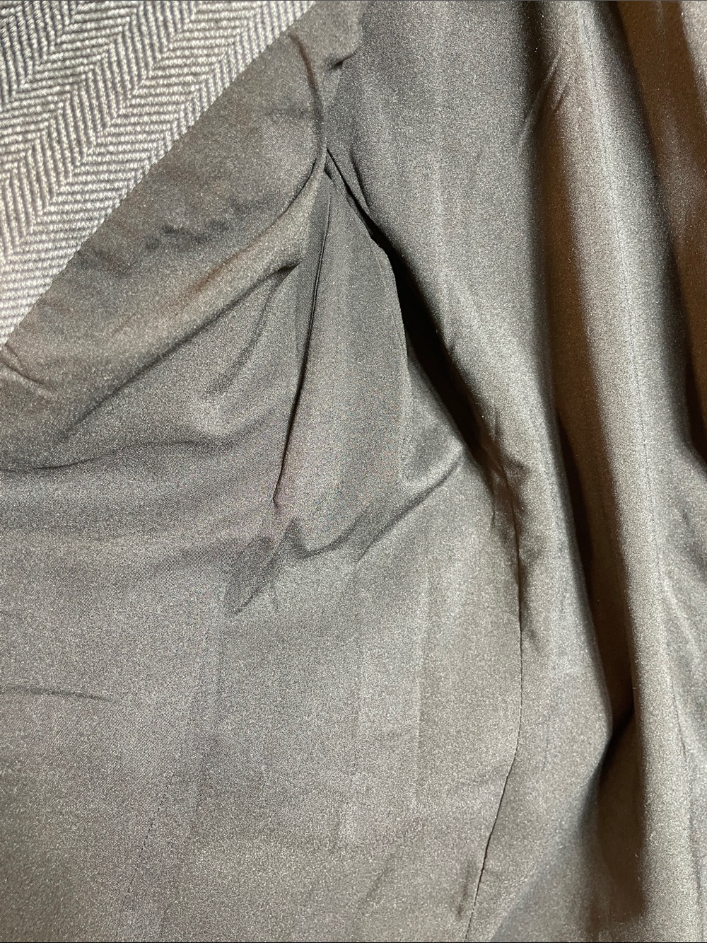 Ann Taylor Petites Herringbone Classic Gray & White Blazer & Pant Suit, 4P, 00P - Picture 5 of 12